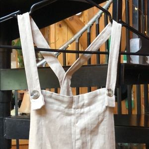 💥BOYFRIEND LINEN KHAKI OVERALL JUMPSUIT 💥